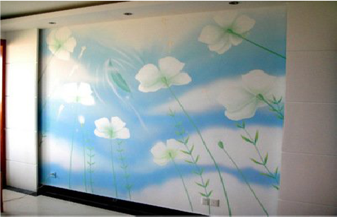 广昌画墙绘怎么画好白云的蓬松感？