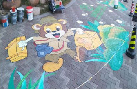 广昌夏季画地面彩绘会遇到的问题