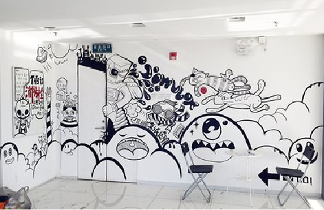 广昌手绘墙并非传统涂鸦。